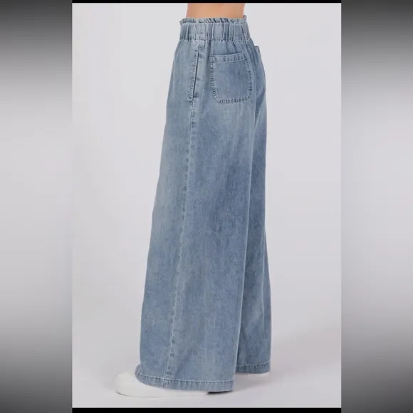 03 High Waist Wide Leg Jean With Side Pockets
