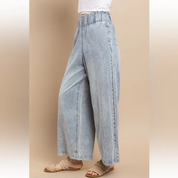 03 High Waist Wide Leg Jean With Side Pockets