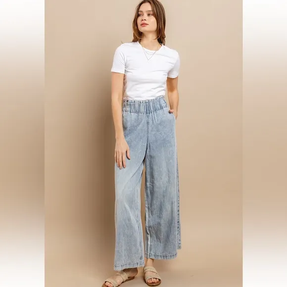 03 High Waist Wide Leg Jean With Side Pockets