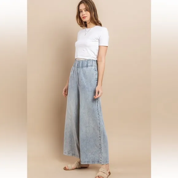 03 High Waist Wide Leg Jean With Side Pockets