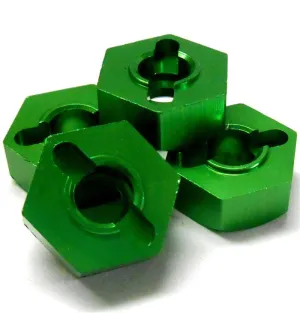 102042G 02134 1/10 Aluminium Alloy Pin Drive Wheel Hex Hub 12mm M12 Green x 4