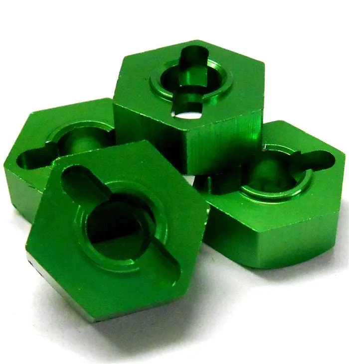 102042G 02134 1/10 Aluminium Alloy Pin Drive Wheel Hex Hub 12mm M12 Green x 4