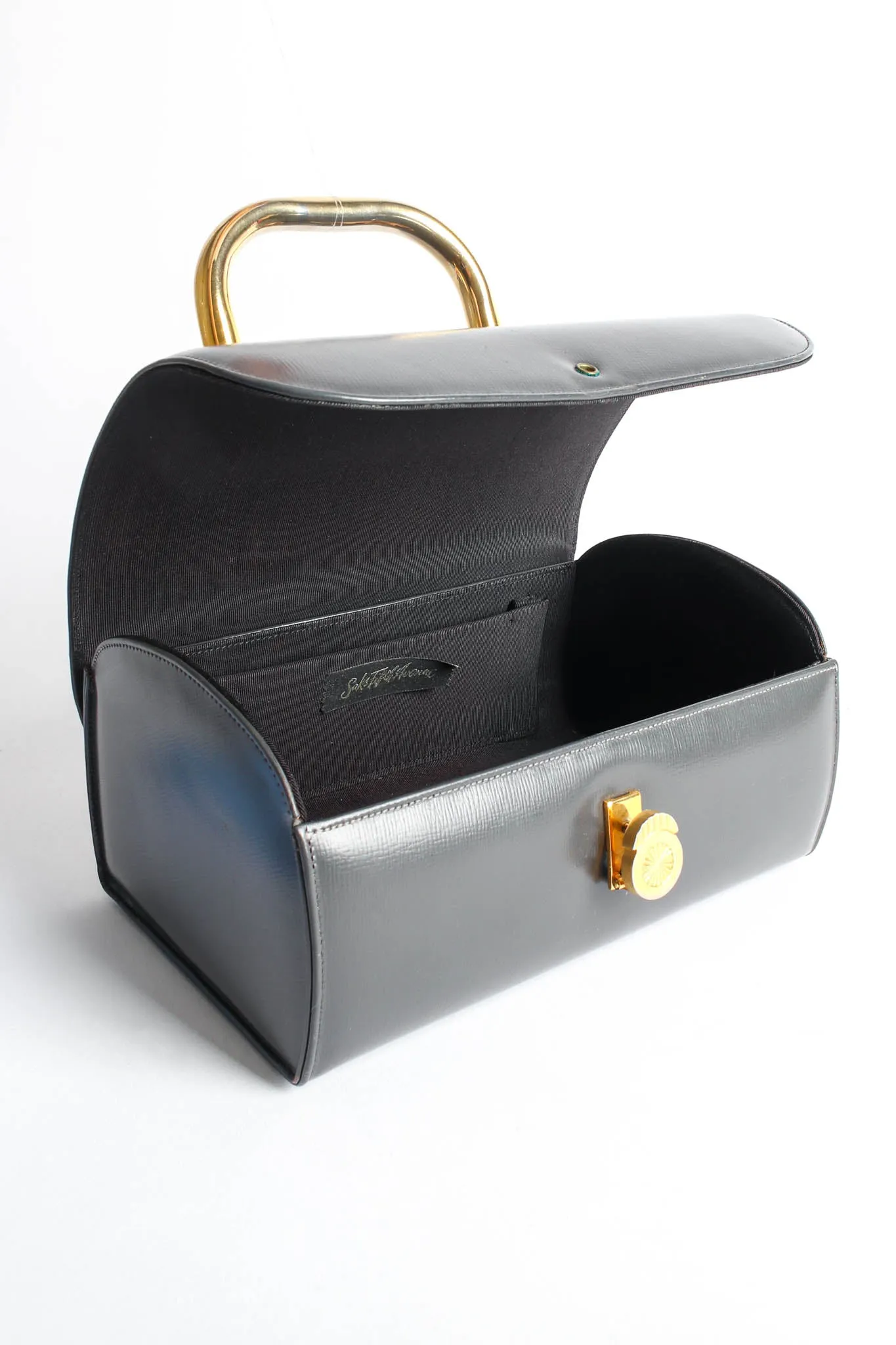 1960s Leather Chest Box Bag