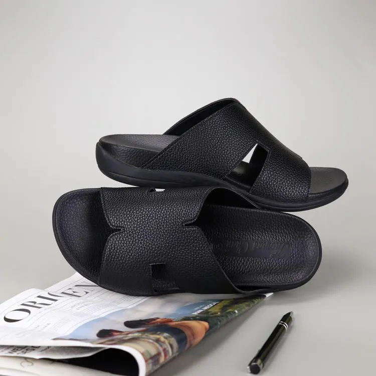 [20% off at cart] Men Classic H-Strap Leather Sandals