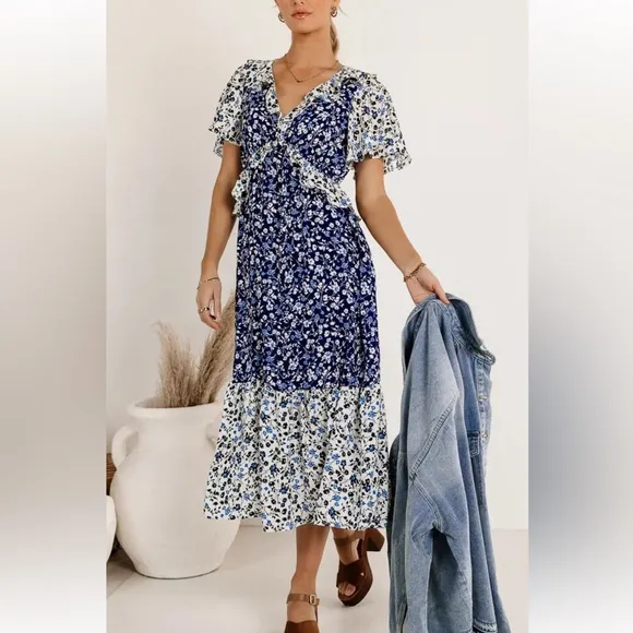41 Boho V-neck Butterfly Sleeve Dress