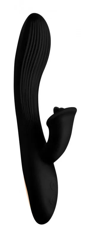 7x Bendable Silicone  Stimulating Vibrator - Black
