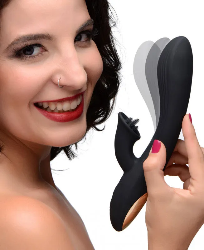 7x Bendable Silicone  Stimulating Vibrator - Black