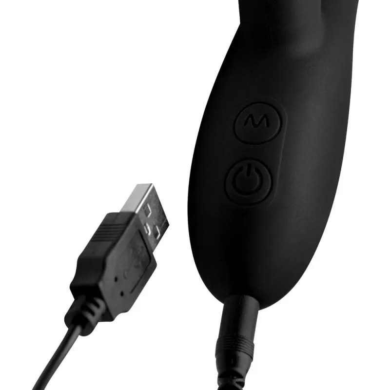 7x Bendable Silicone  Stimulating Vibrator - Black