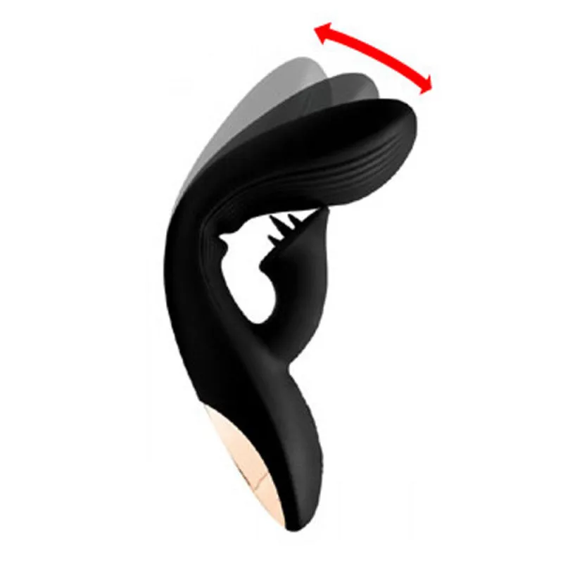 7x Bendable Silicone  Stimulating Vibrator - Black