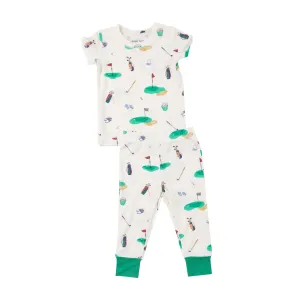 Angel Dear Golf SS Loungewear Set White