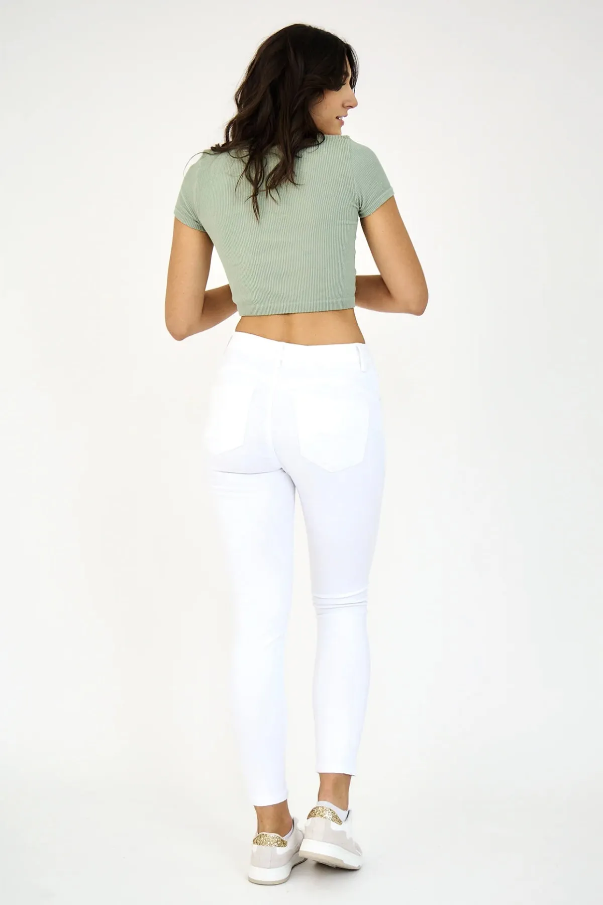 Anna High Rise Jeans - White - AL1