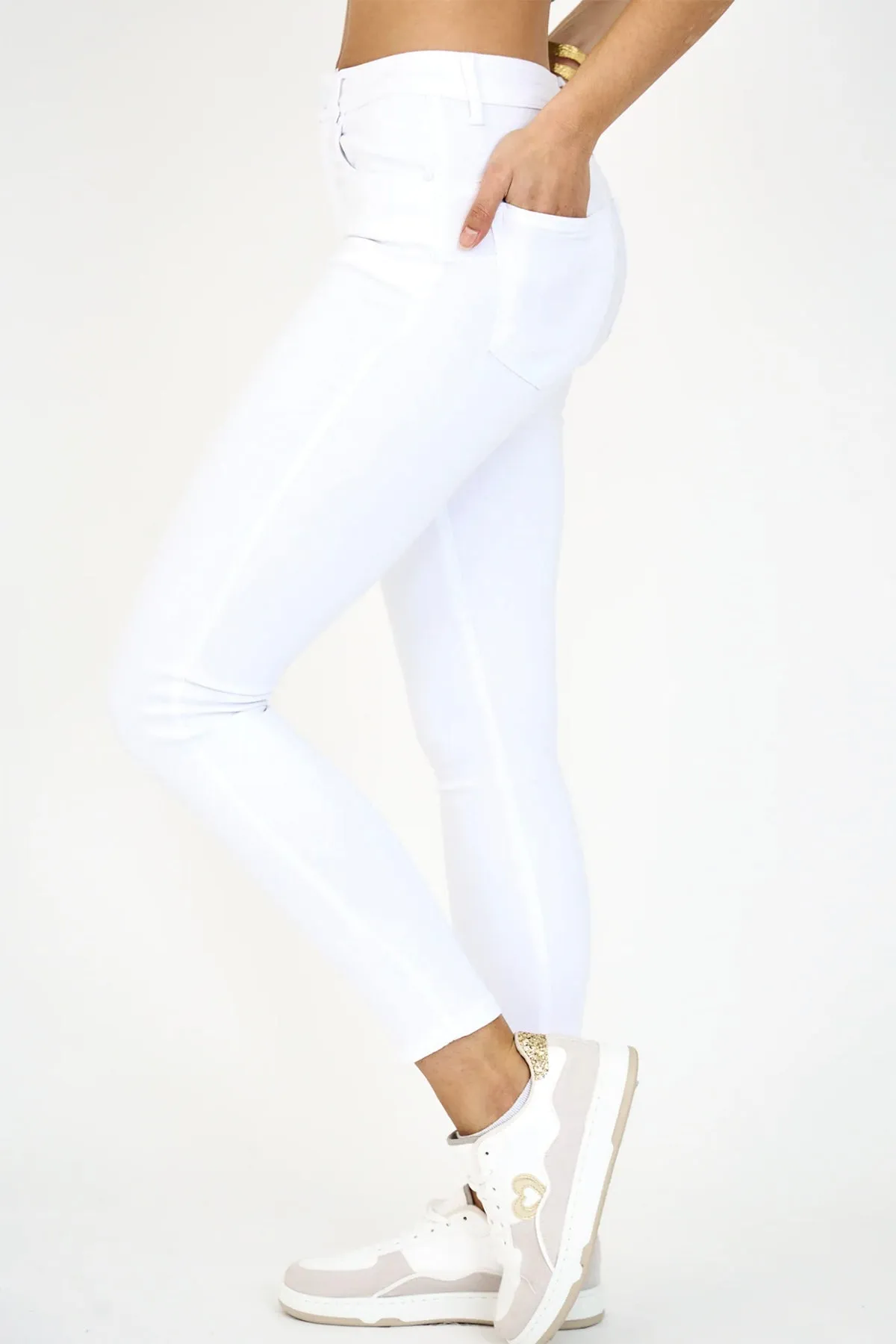 Anna High Rise Jeans - White - AL1