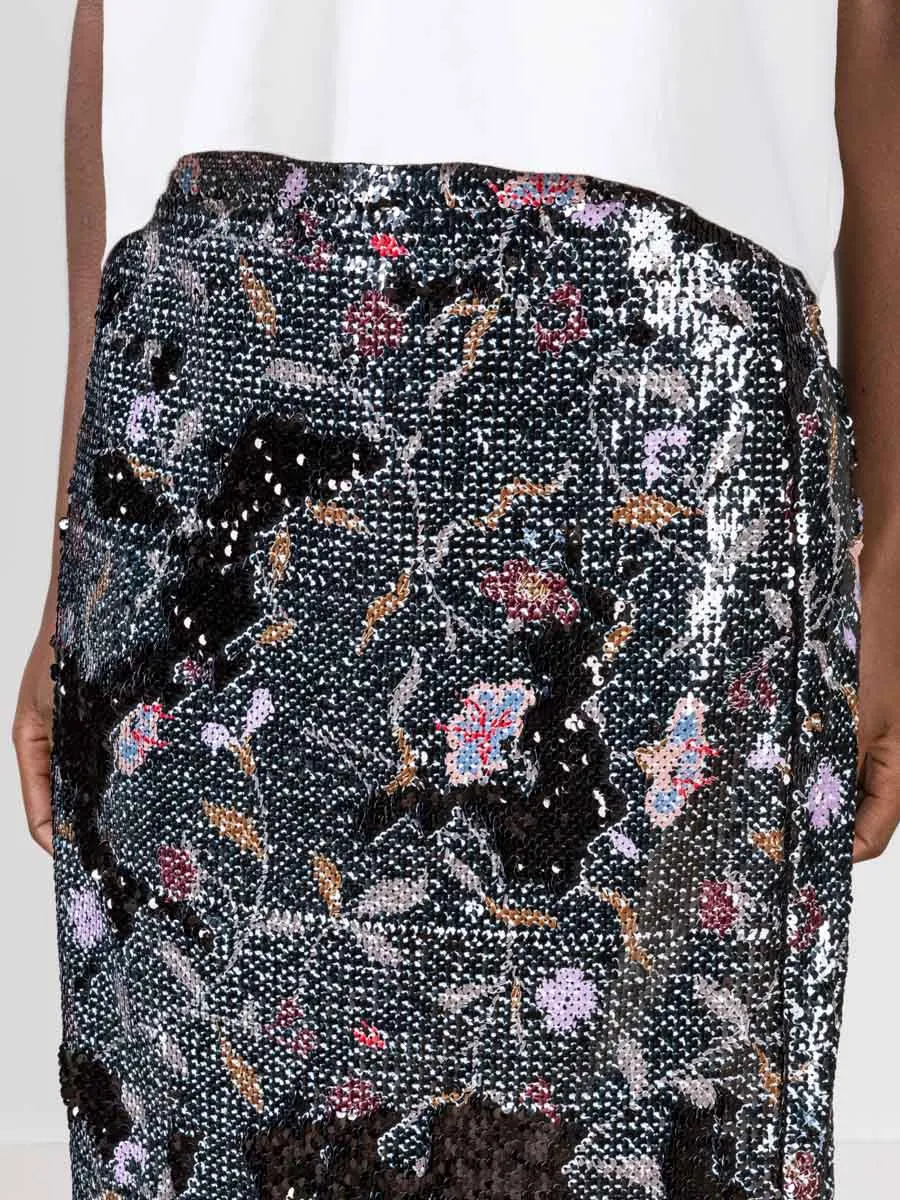 aquiline skirt - black flowers