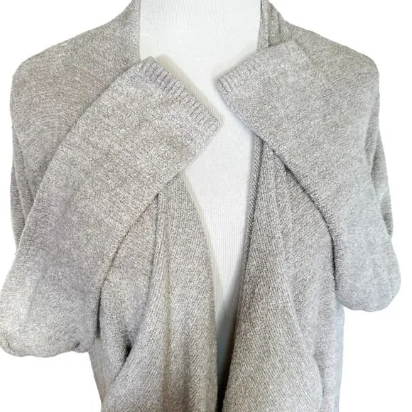 Barefoot Dreams CozyChic Lite Island Wrap Cardigan Sweater Heathered Pewter 1X