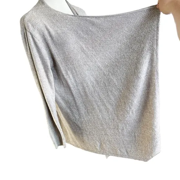 Barefoot Dreams CozyChic Lite Island Wrap Cardigan Sweater Heathered Pewter 1X
