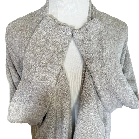 Barefoot Dreams CozyChic Lite Island Wrap Cardigan Sweater Heathered Pewter 1X