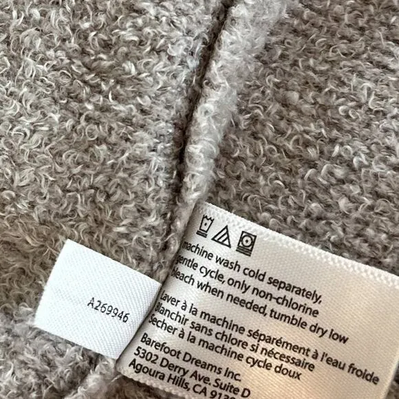 Barefoot Dreams CozyChic Lite Island Wrap Cardigan Sweater Heathered Pewter 1X