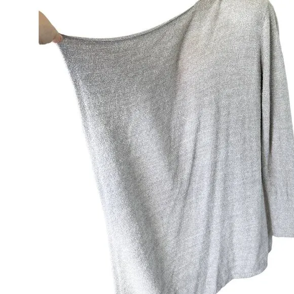 Barefoot Dreams CozyChic Lite Island Wrap Cardigan Sweater Heathered Pewter 1X
