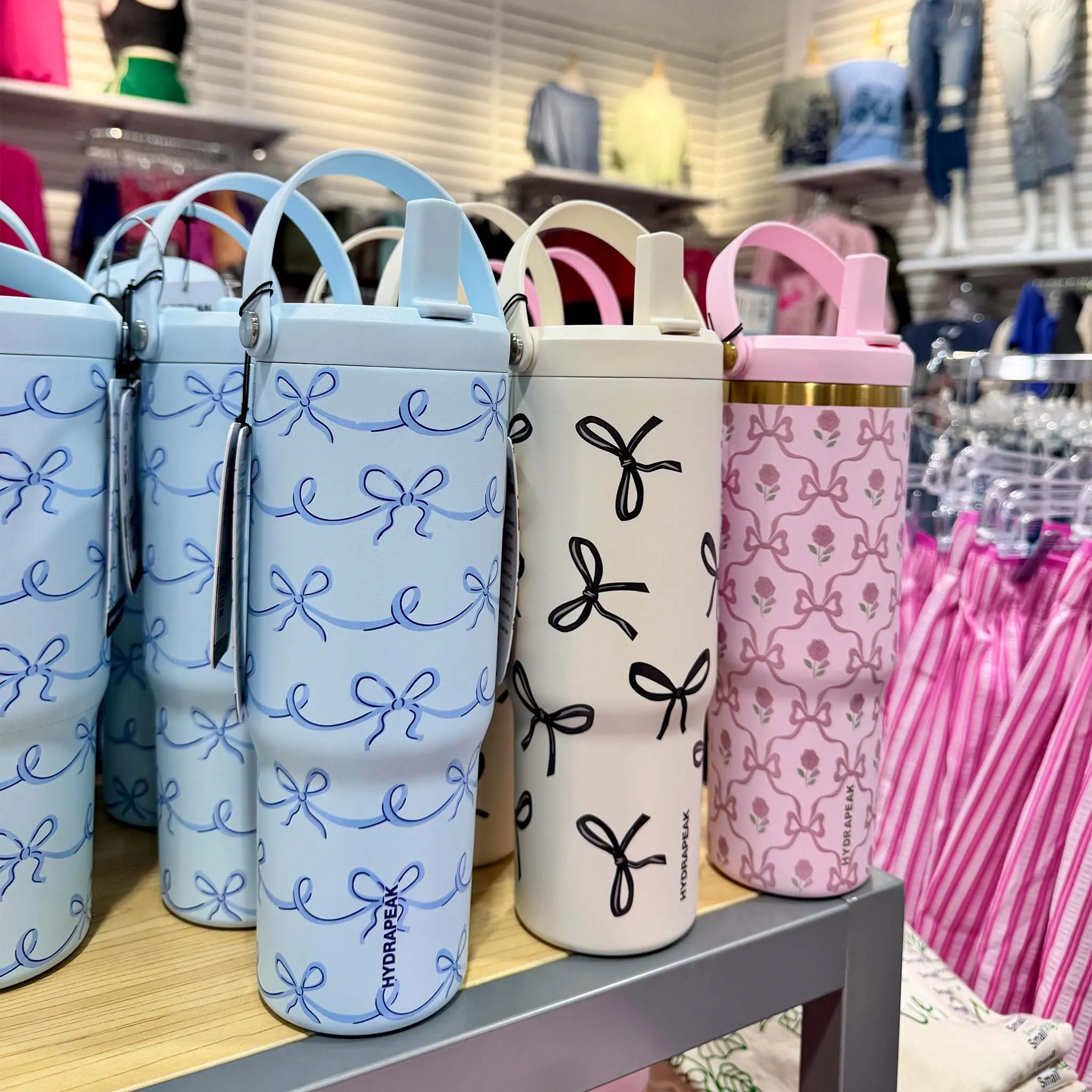 Blue Bow 32oz Nomad Tumbler with Handle & Flip Straw