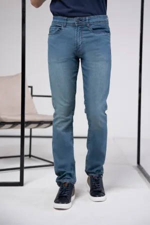 Blue Discolored Jeans
