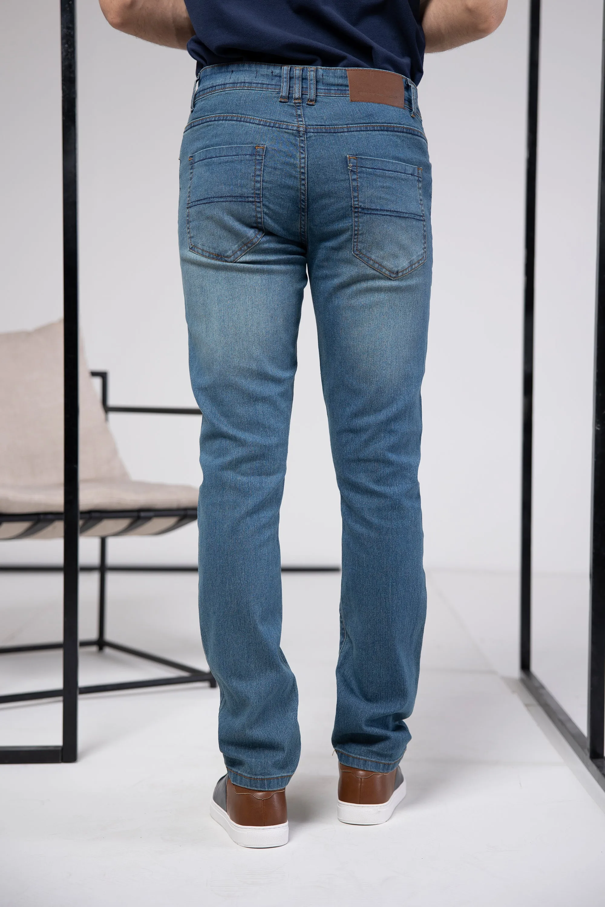 Blue Discolored Jeans