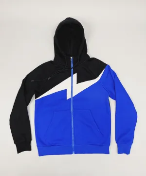 Bolt Blue/Black Zippered Drawstring Hoodie Sweatpants Set