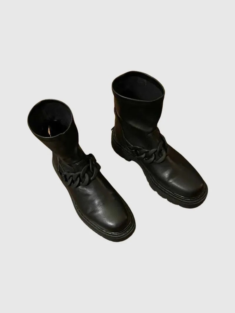 BOOTS IN BLACK WITH FRONT CHAIN - SM REBOOTED
