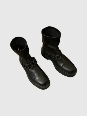 BOOTS IN BLACK WITH FRONT CHAIN - SM REBOOTED