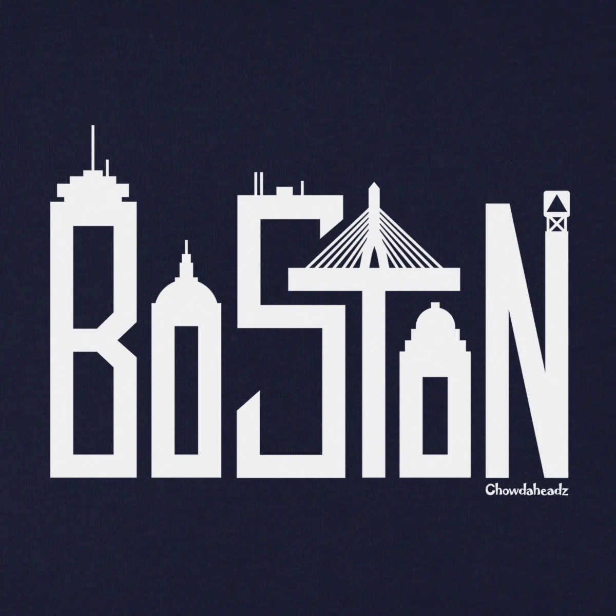 Boston Team Skyline White Letters Youth Hoodie