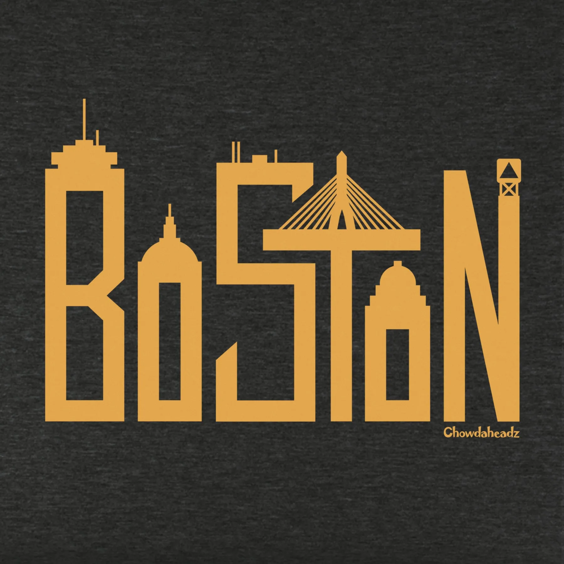 Boston Team Skyline Yellow Letters Youth Hoodie