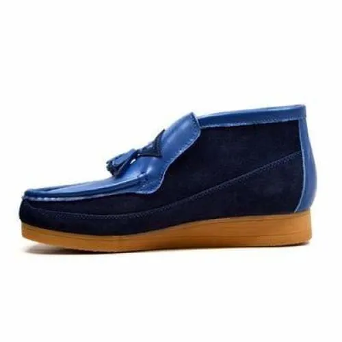 British Walkers Classic Men's Blue Leather and Suede Slip On