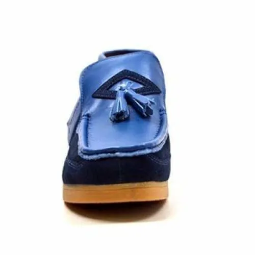 British Walkers Classic Men's Blue Leather and Suede Slip On