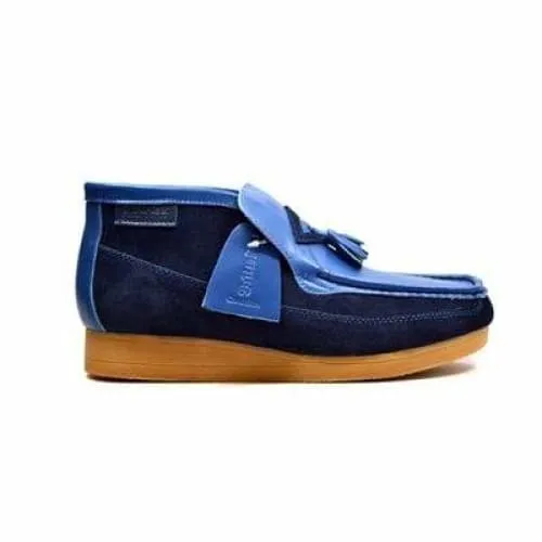 British Walkers Classic Men's Blue Leather and Suede Slip On