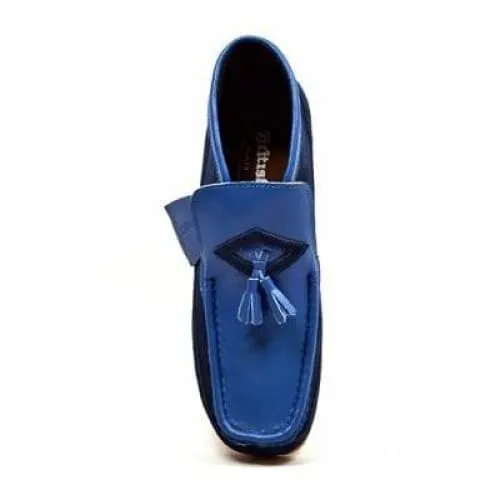 British Walkers Classic Men's Blue Leather and Suede Slip On