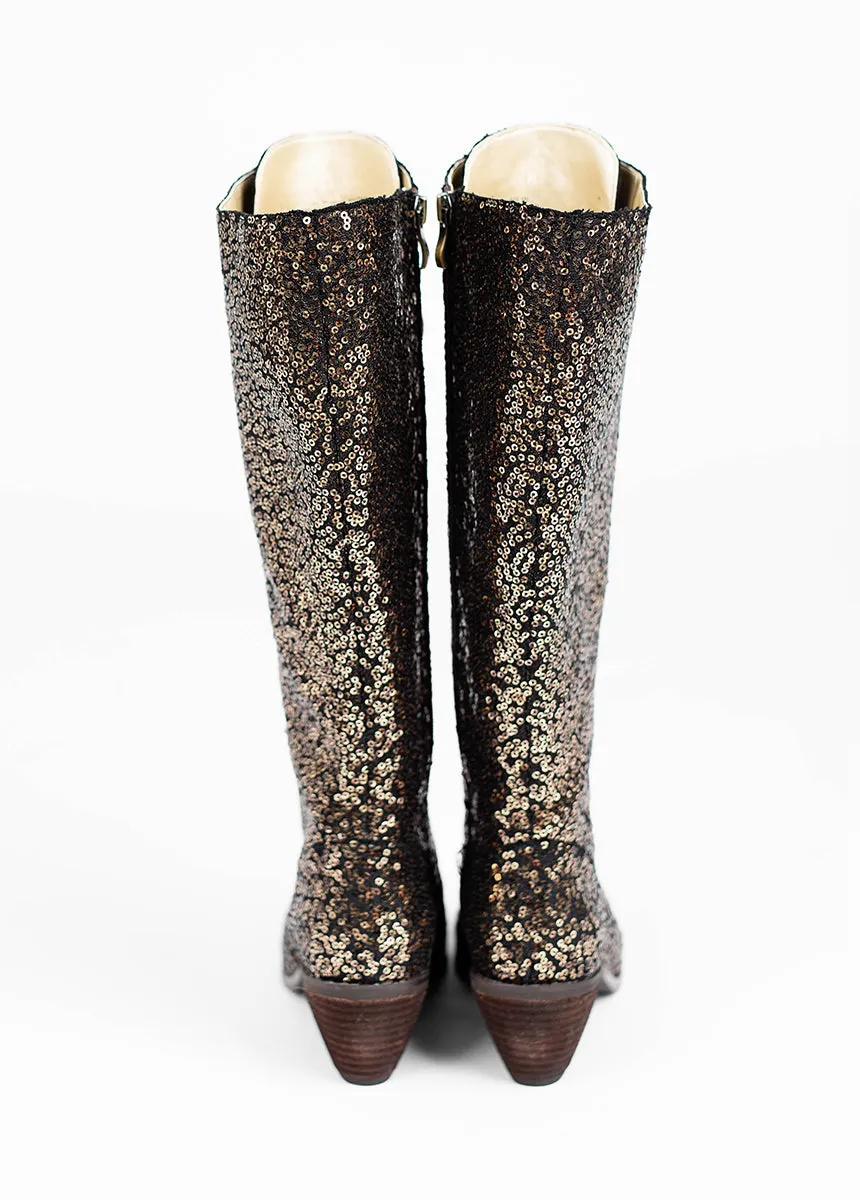 Bryce Boots in Bronze Sequin