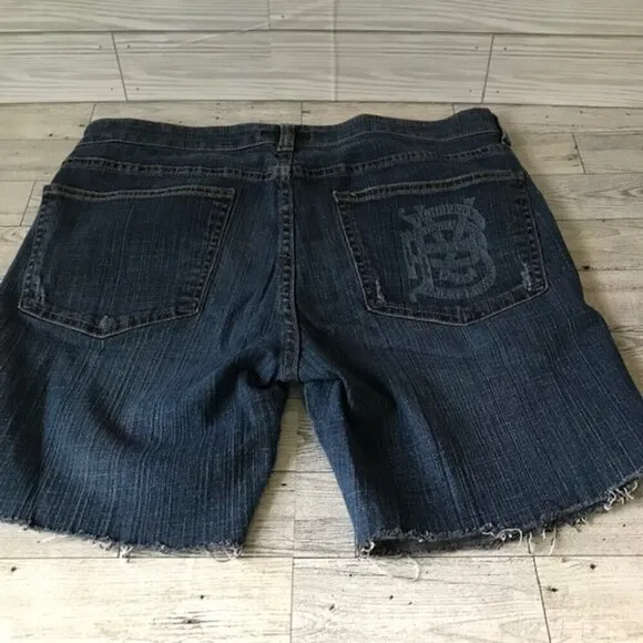 Burberry London Denim Cut Off Classic Denim Shorts Size 10