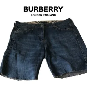 Burberry London Denim Cut Off Classic Denim Shorts Size 10