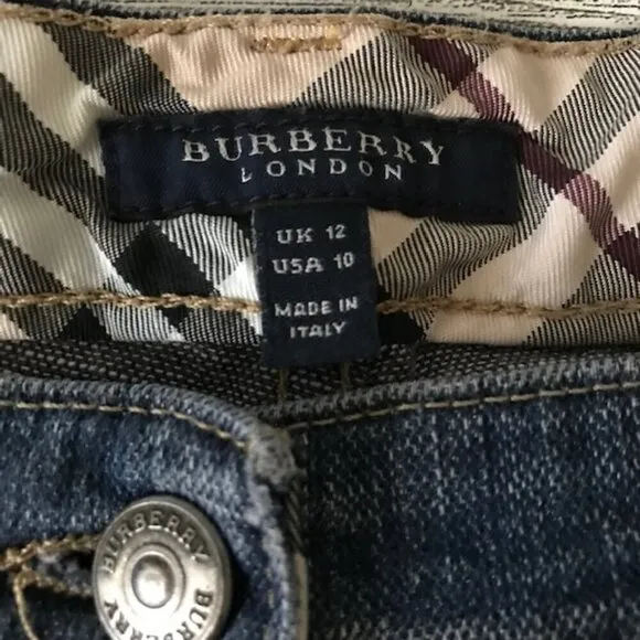 Burberry London Denim Cut Off Classic Denim Shorts Size 10