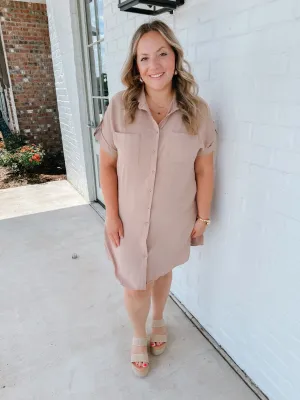 Button Swing Dress (PLUS)