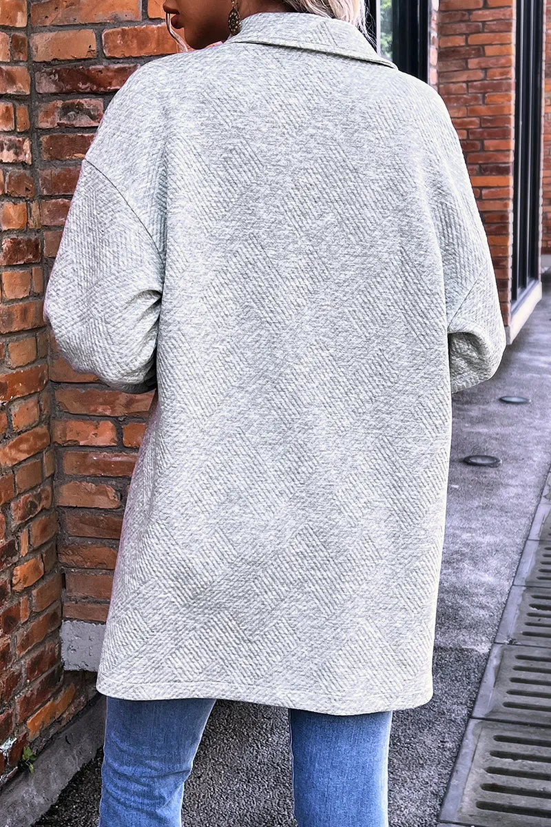 Casual Work Solid Patchwork Buttons POLO collar Outerwear