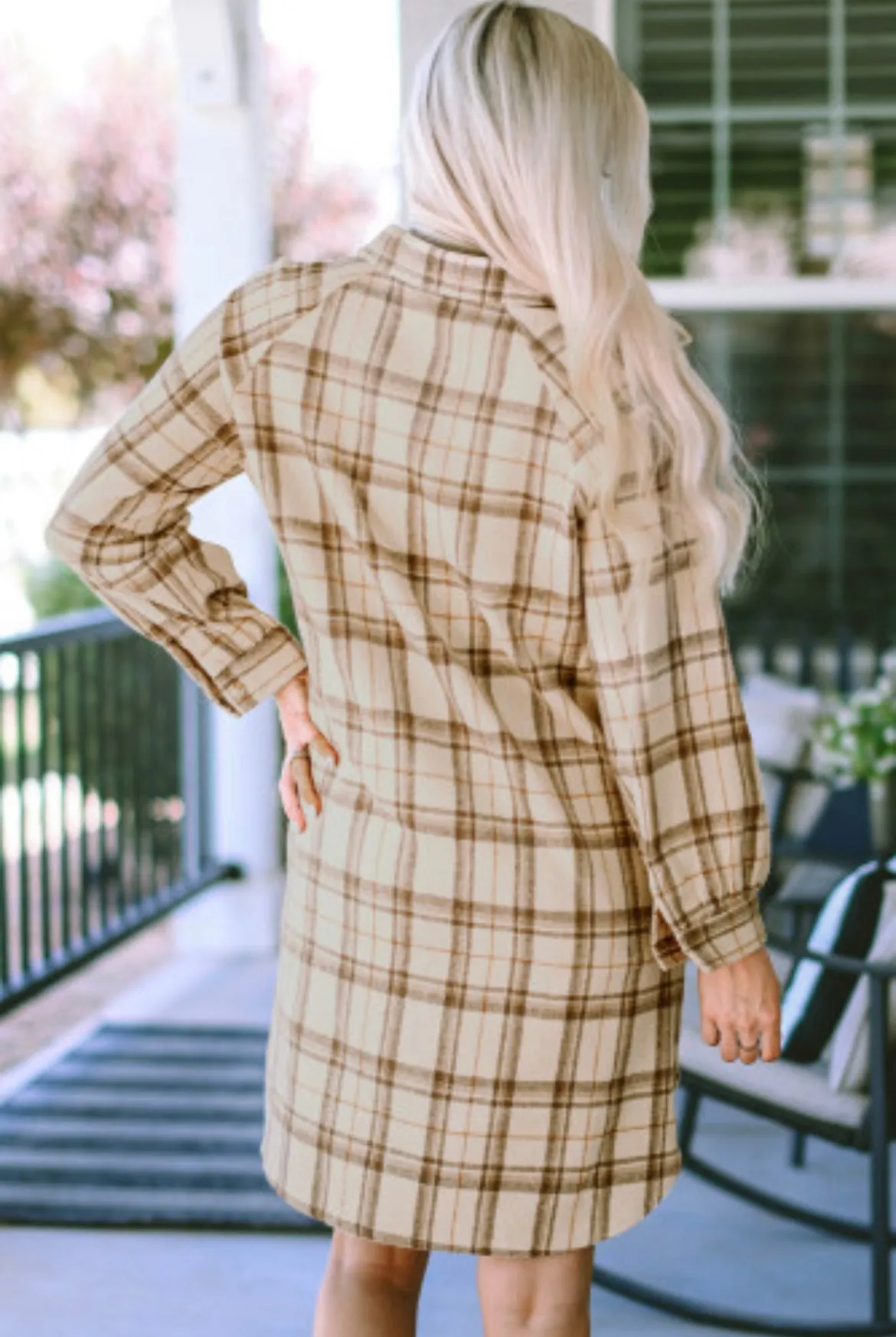 Checked Print Shirt Dress