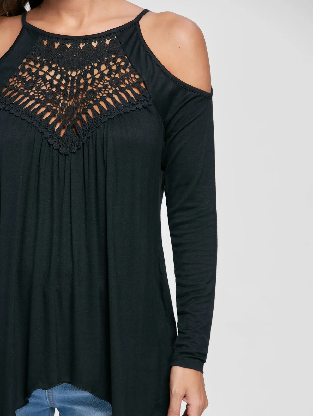 Cold Shoulder Handkerchief Top 9320
