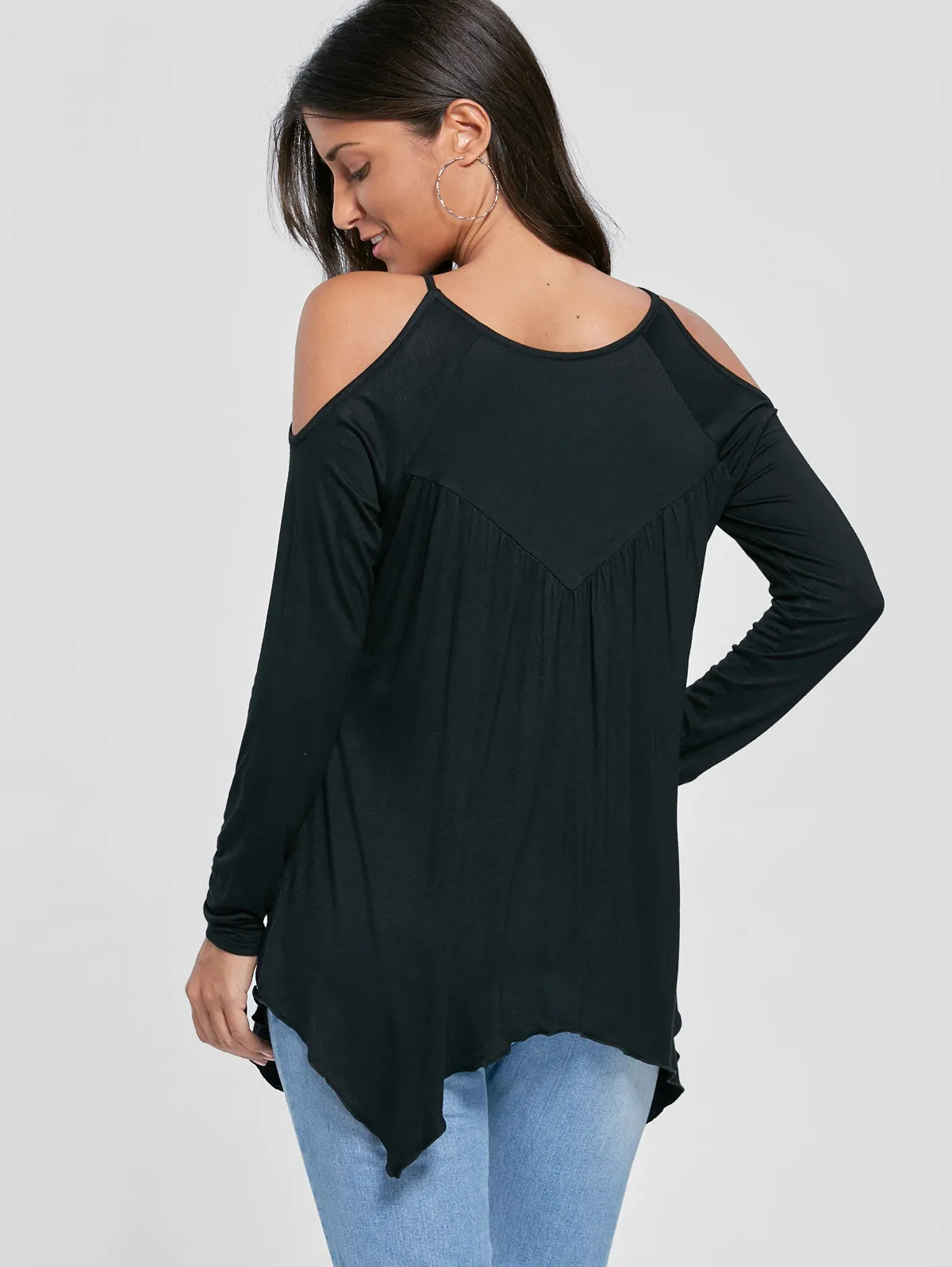 Cold Shoulder Handkerchief Top 9320