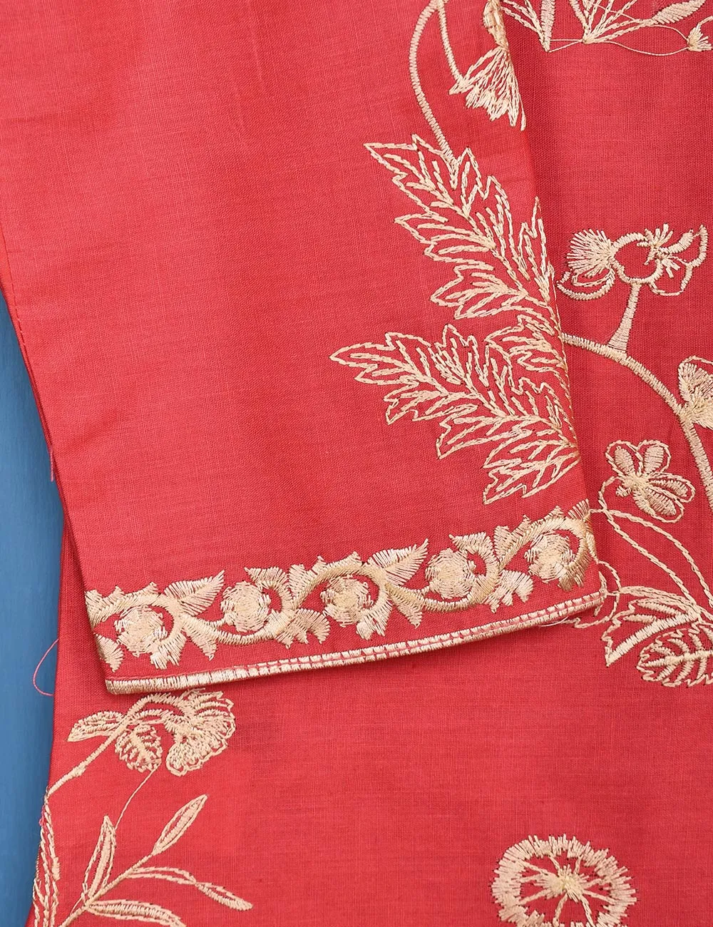 Cotton Embroidered Stitched Kurti - Glorious Mist (TS-046B-Pink)