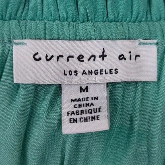 Current Air Teal Blue Green Ruffle Tiered Skirt Zoey Pleated Mini Dress Medium