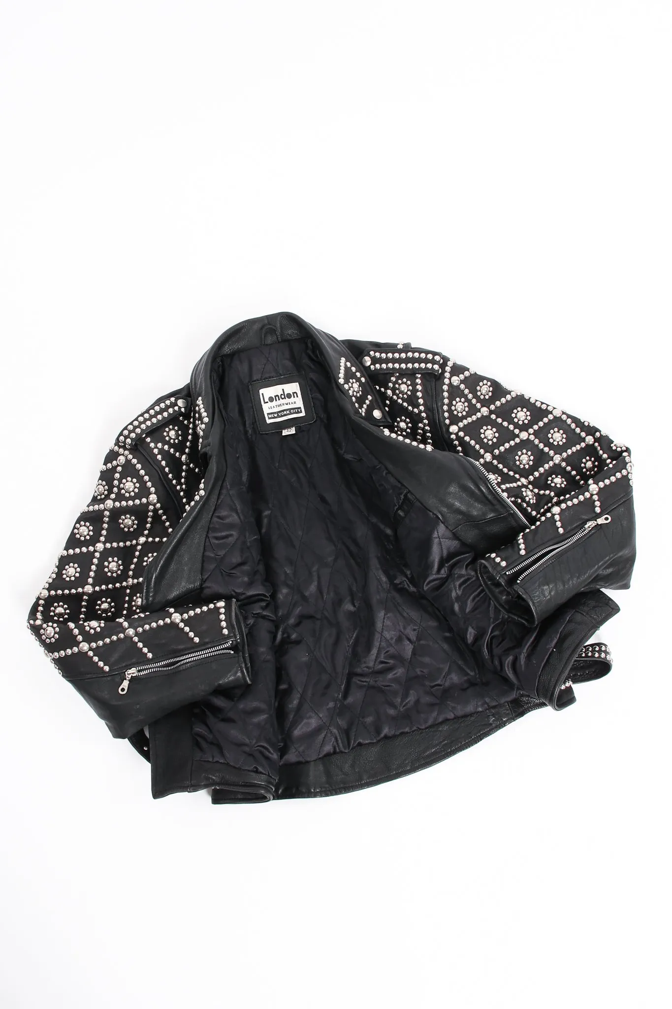 Diamond Studded Leather Moto Jacket