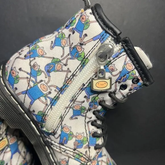Doc Dr Martens Cartoon Network Adventure Time Finn Lace Up &amp; Zip Kids Boots 10