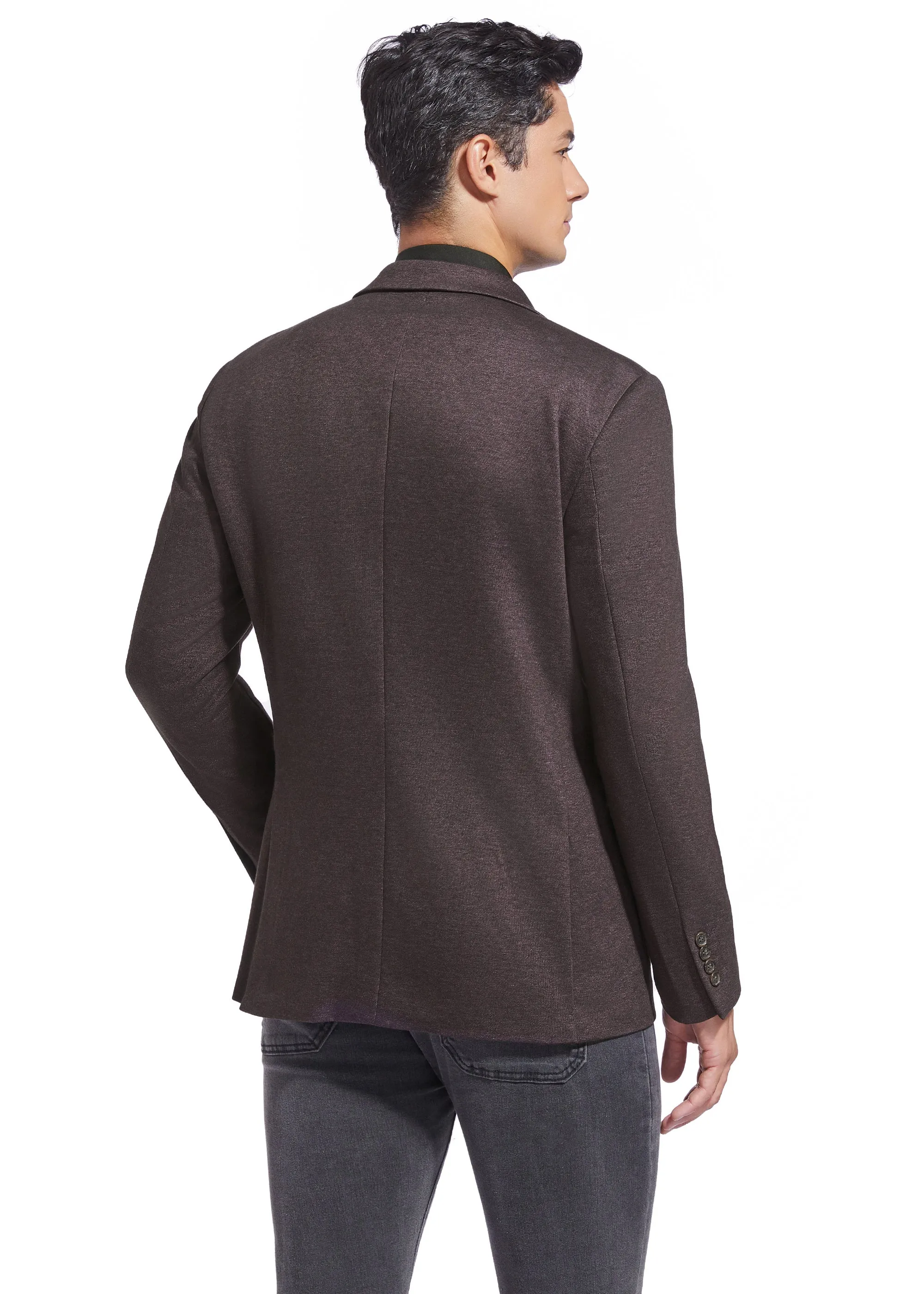 Duchamp London Burgundy Solid Stretch Sport Coat
