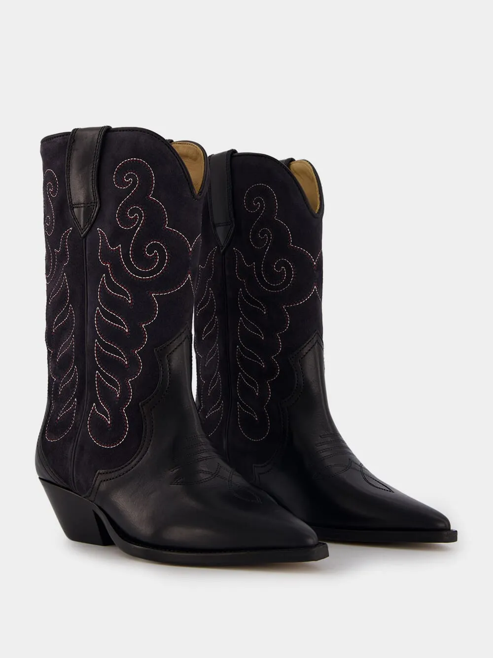Duerto Black Suede Cowboy Boots