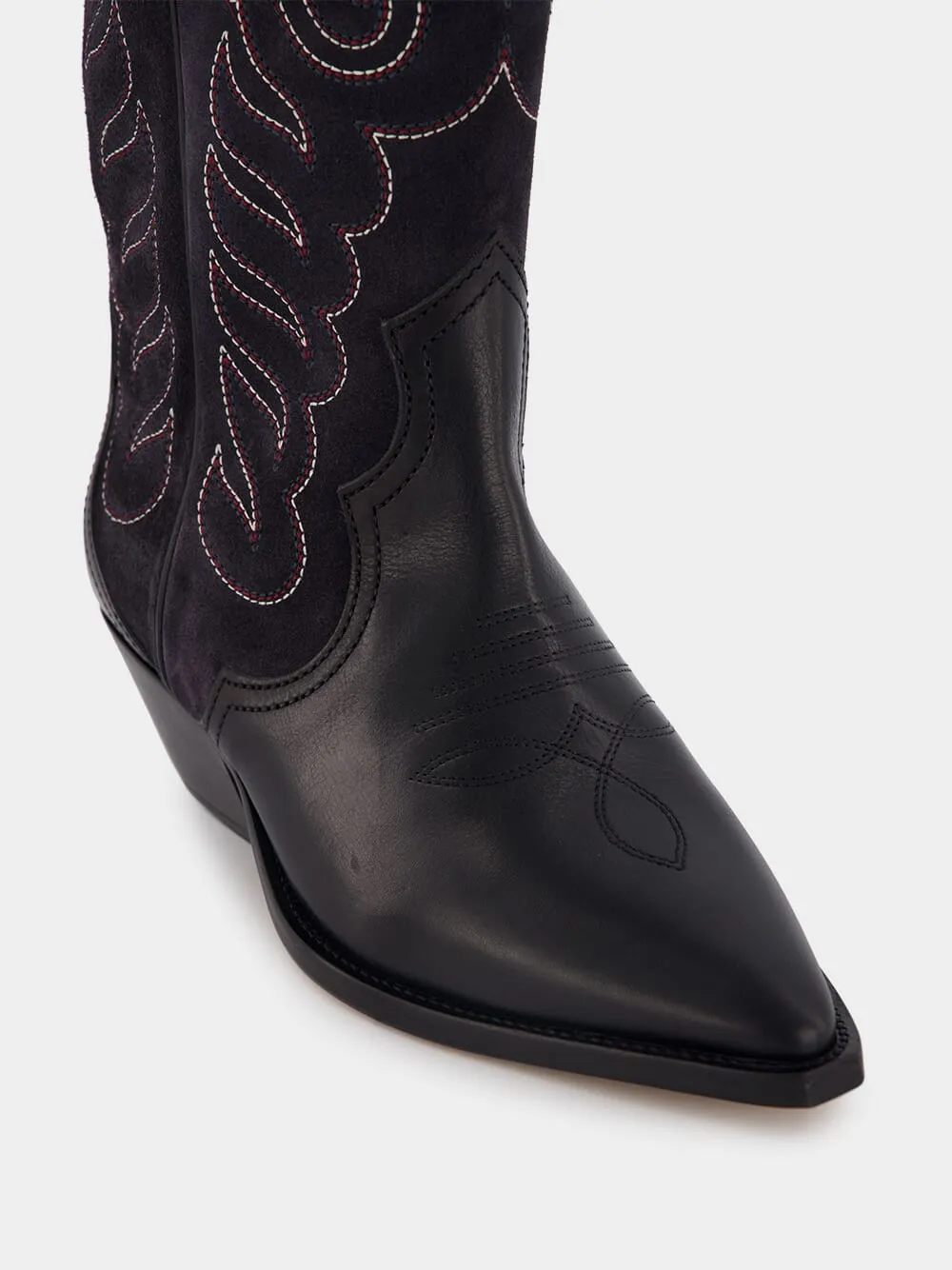 Duerto Black Suede Cowboy Boots